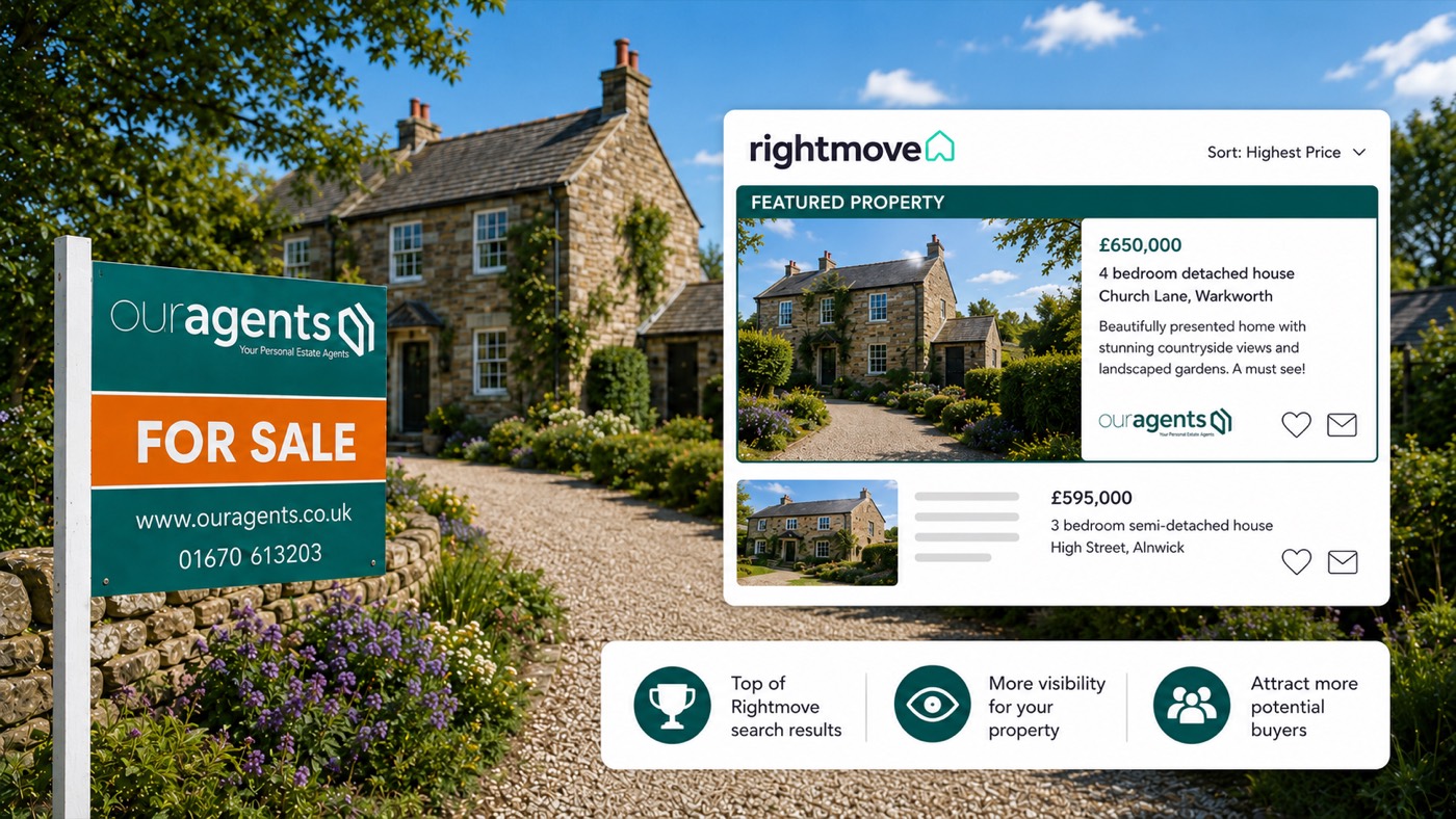 Our Agents Featured Property listing at the top of Rightmove search results — included in the £895 selling package