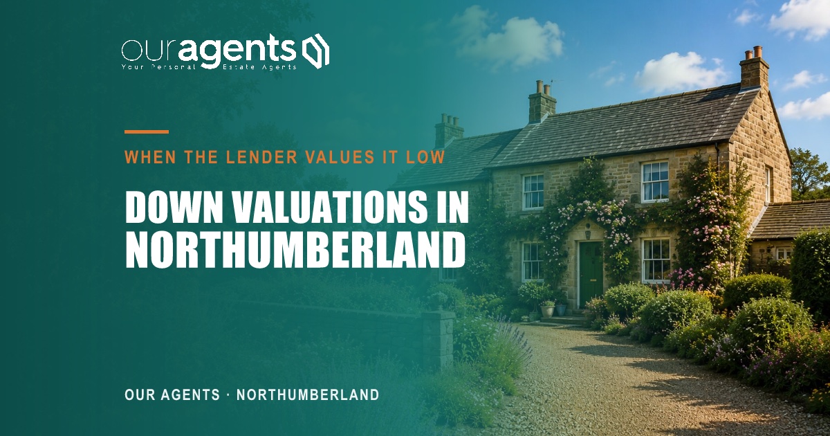 Stone Northumberland house with a garden, the kind of property affected by a lender down valuation