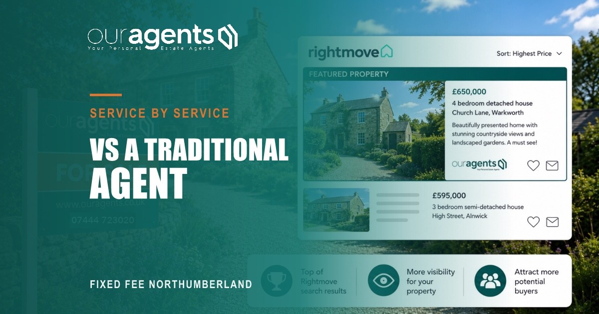 Stone cottage with garden, representing the Our Agents £1,299 fixed-fee selling package compared to a traditional agent