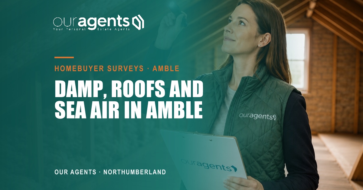 Homebuyer surveys in Amble: damp, roofs and sea air, Our Agents guide for buyers on the Northumberland coast