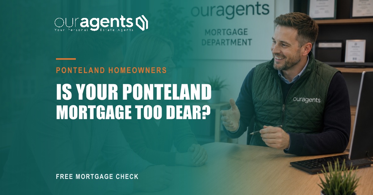 Our Agents mortgage adviser talking a Ponteland homeowner through a free mortgage check