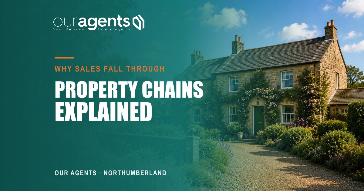 Northumberland property chain — terraced houses and countryside