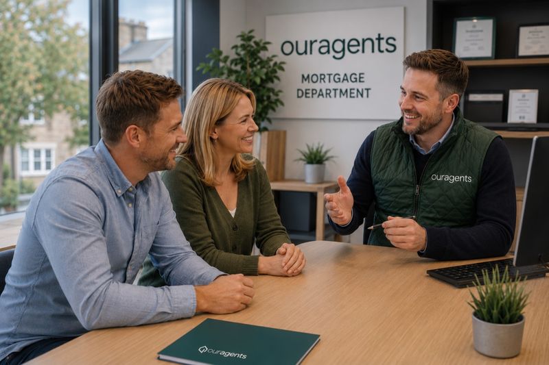 Our Agents mortgage adviser meeting a couple in the mortgage department